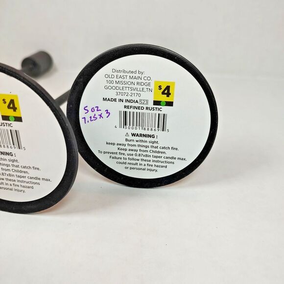 Lot of 3 Black Metal Candlesticks Candle Holders Minimalist Modern Taper Stand - Picture 12 of 12